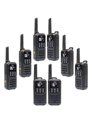 Kit 8 statii radio portabile PNI PMR R80 PRO 0.5W, 16 canale, Waterproof IP67, cu lanterna LED, buton SOS, VOX, USB-C